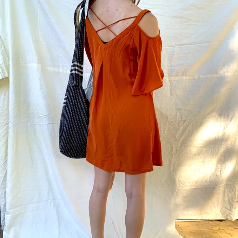 Dark orange Aline mini  dress